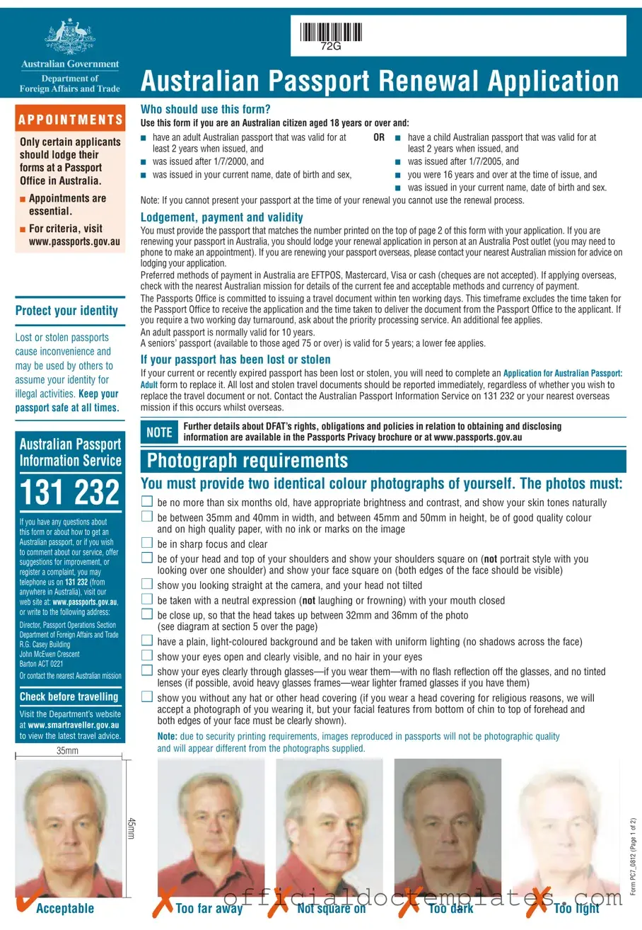 Fill Your Australian Passport Renewal Template