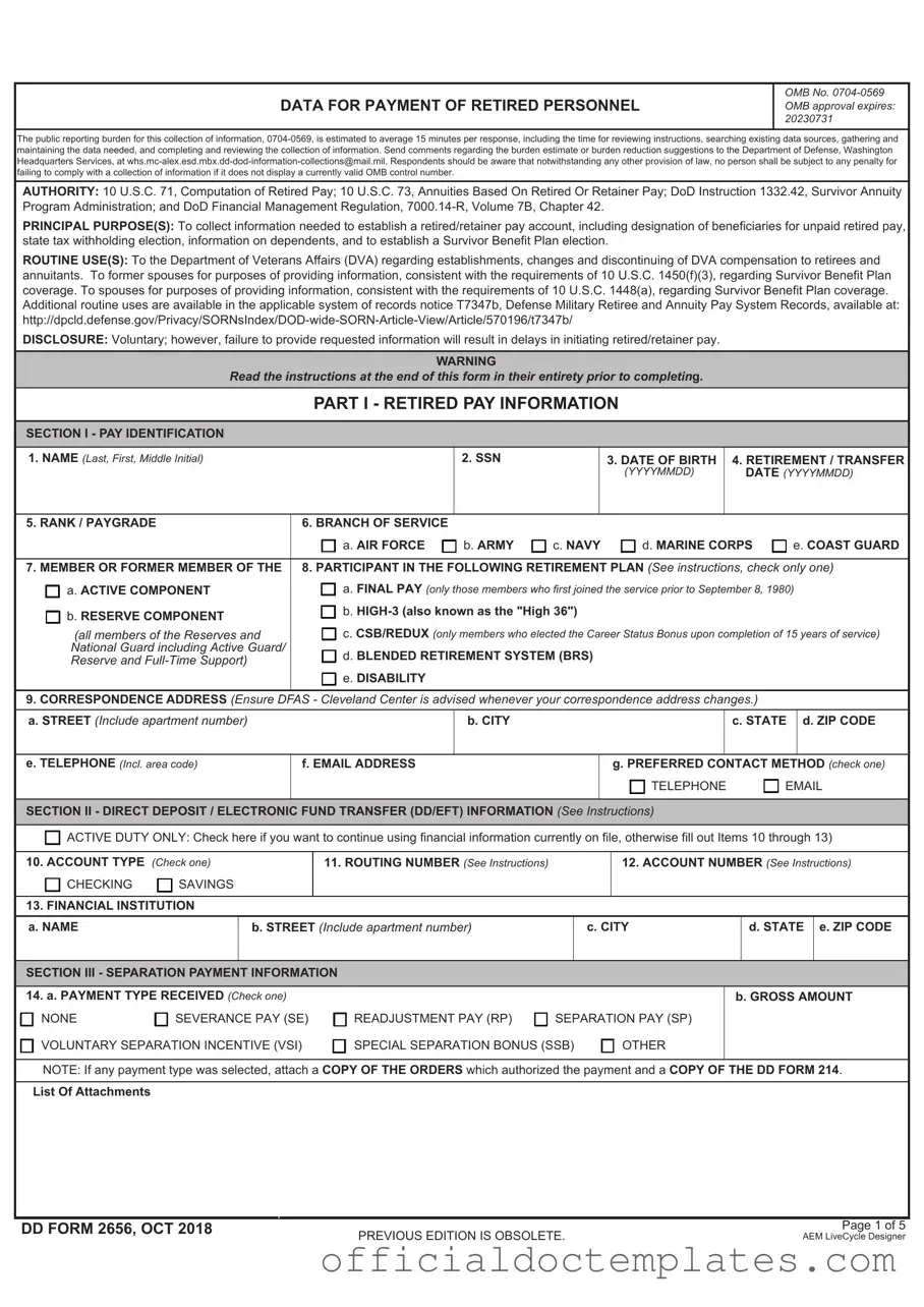 Fill Your DD 2656 Template