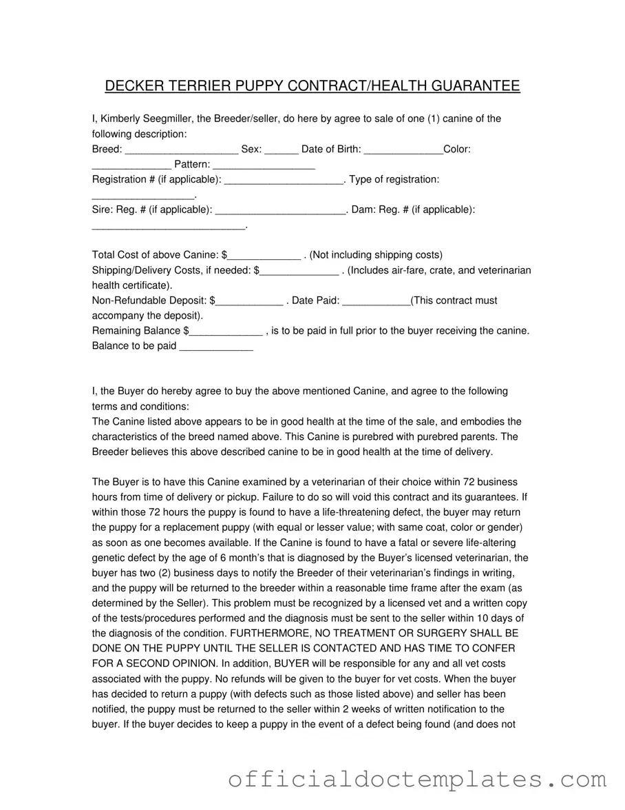 Fill Your Health Guarantee Template