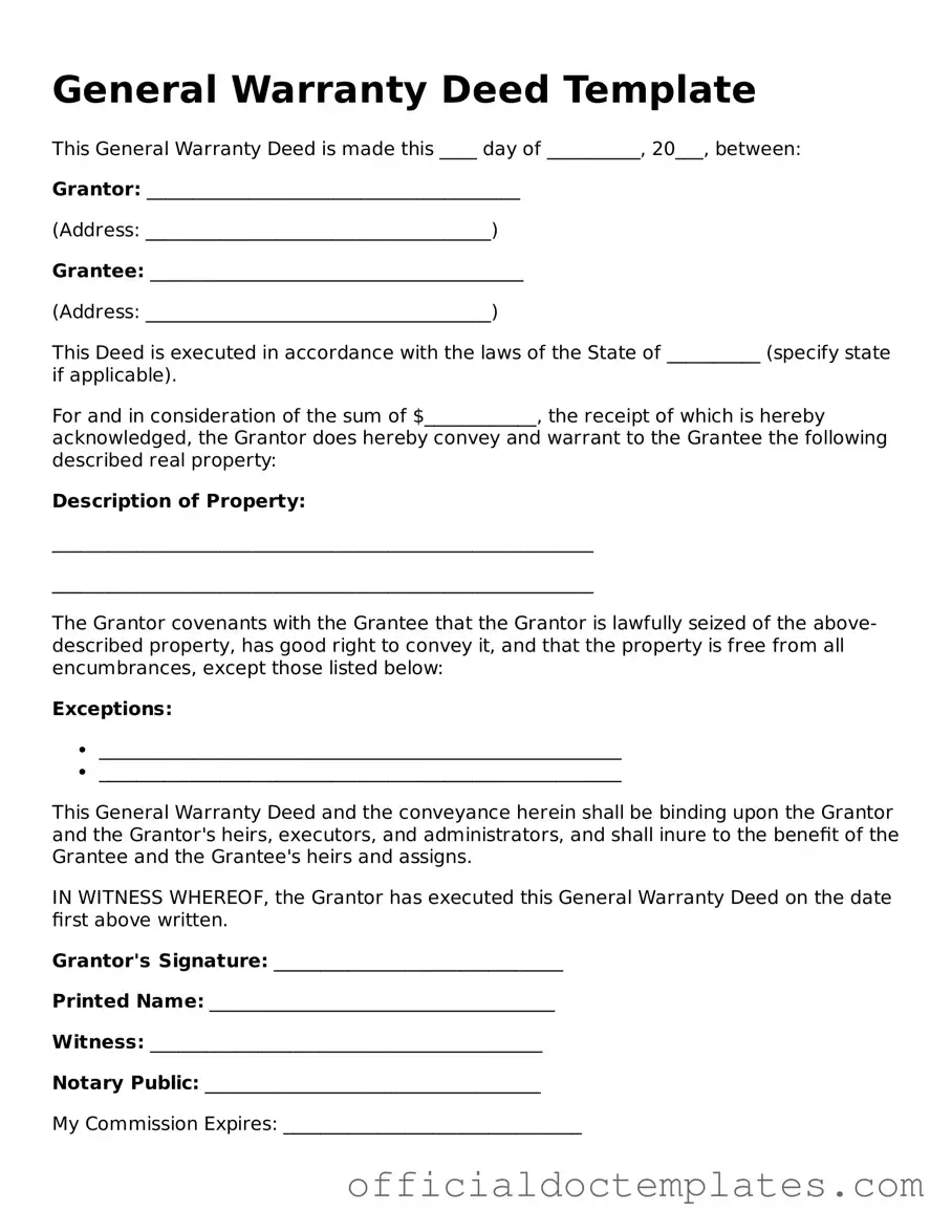 Fillable Deed Template