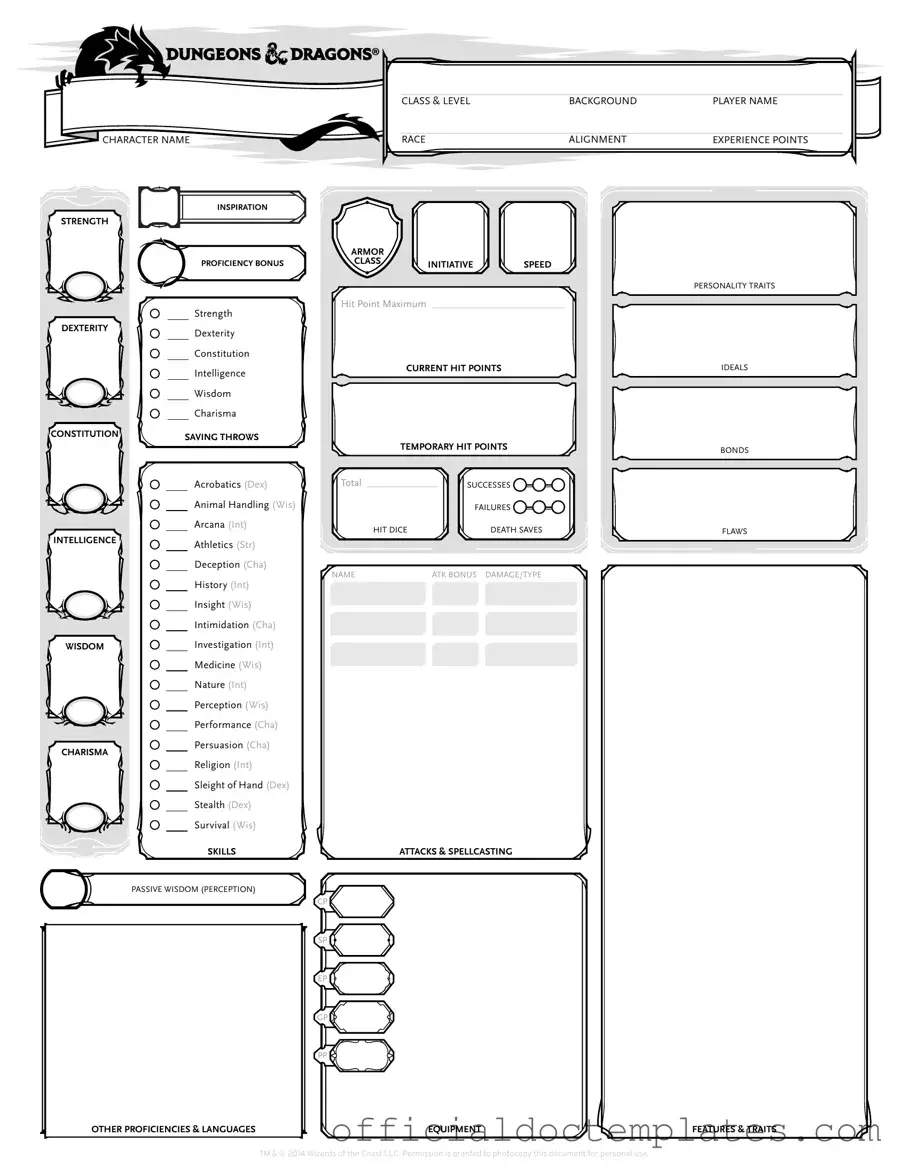 Fill Your Dnd Character Sheet Template
