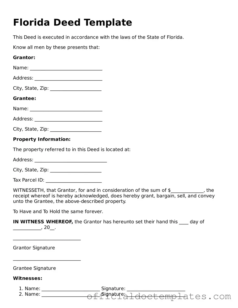 Free Deed Form for the State of Florida