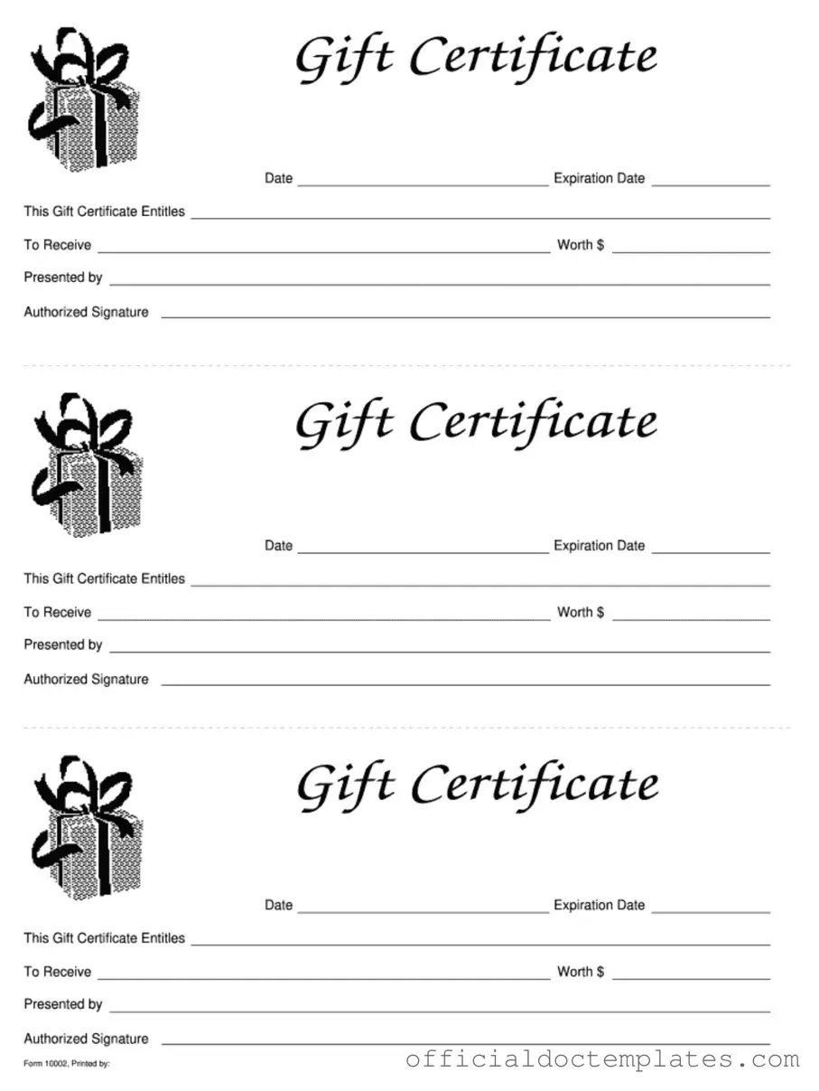 Fill Your Gift Certificate Template