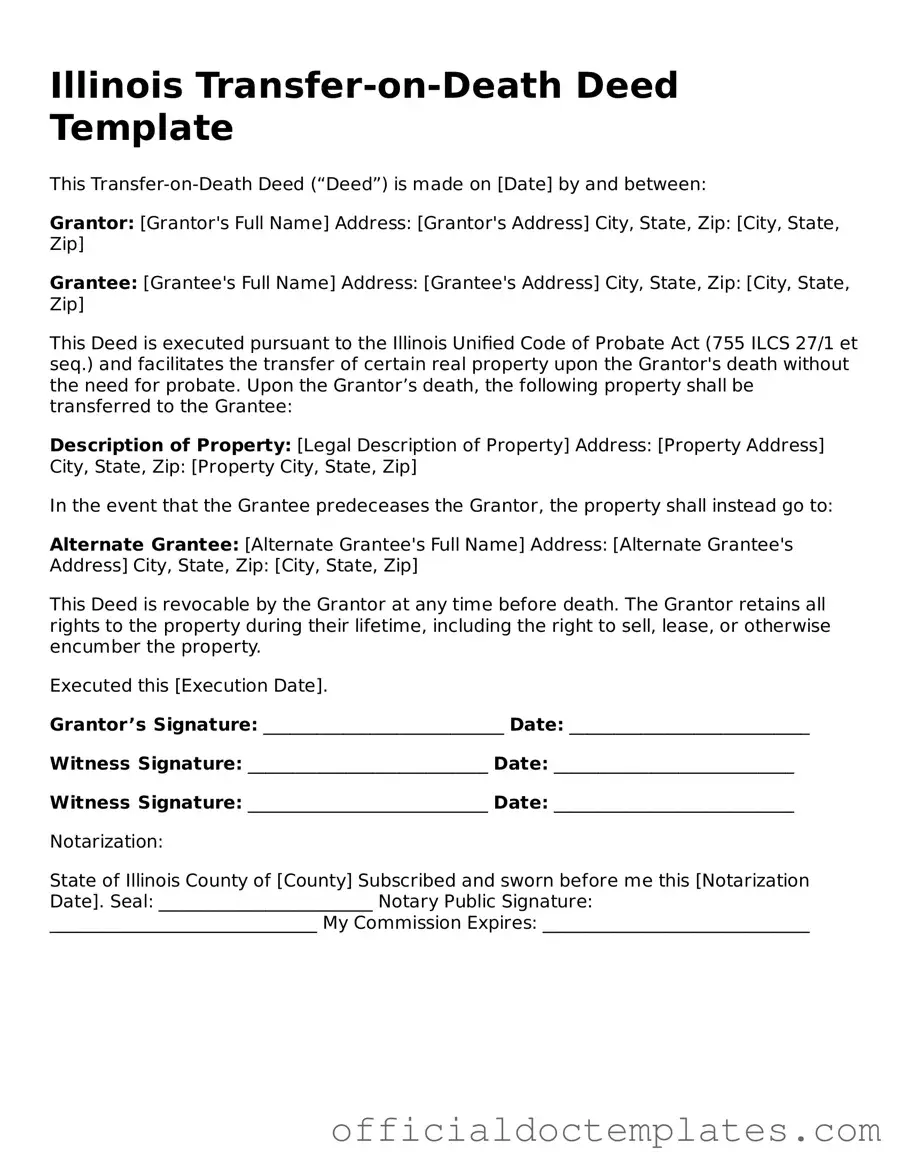 Free Transfer-on-Death Deed Form for the State of Illinois
