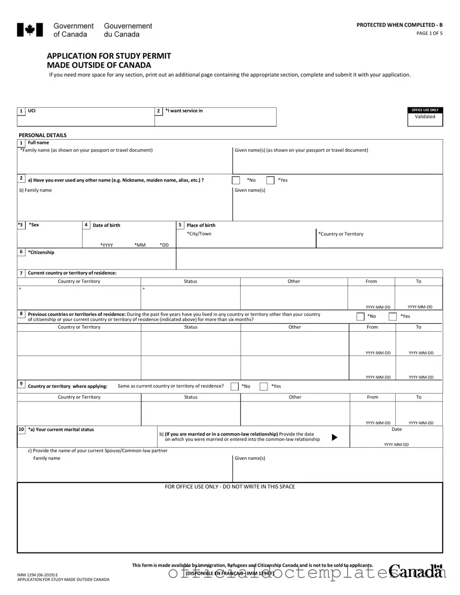 Fill Your Imm 1294 Template