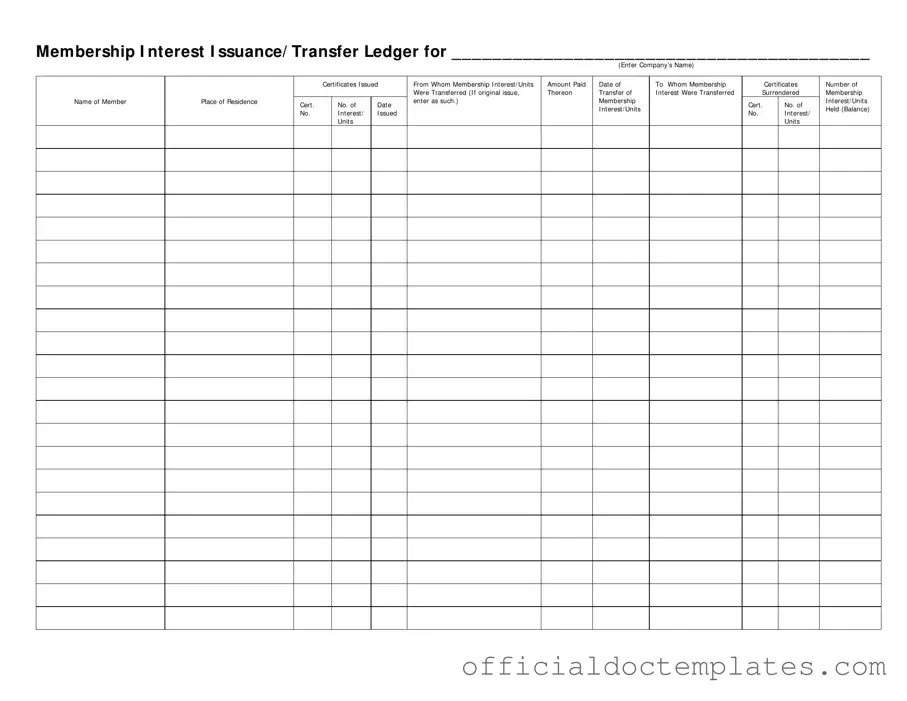 Fill Your Membership Ledger Template