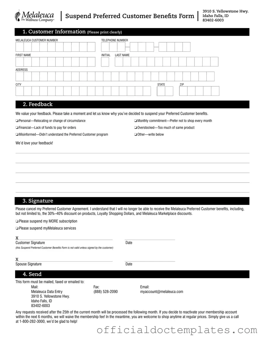 Fill Your Melaleuca Cancellation Template