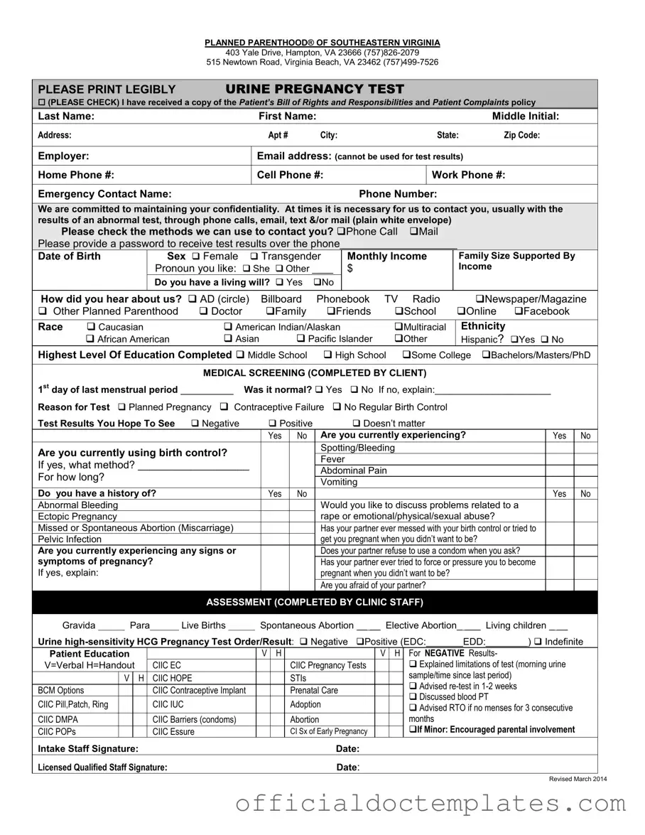 Fill Your Planned Parenthood Proof Template