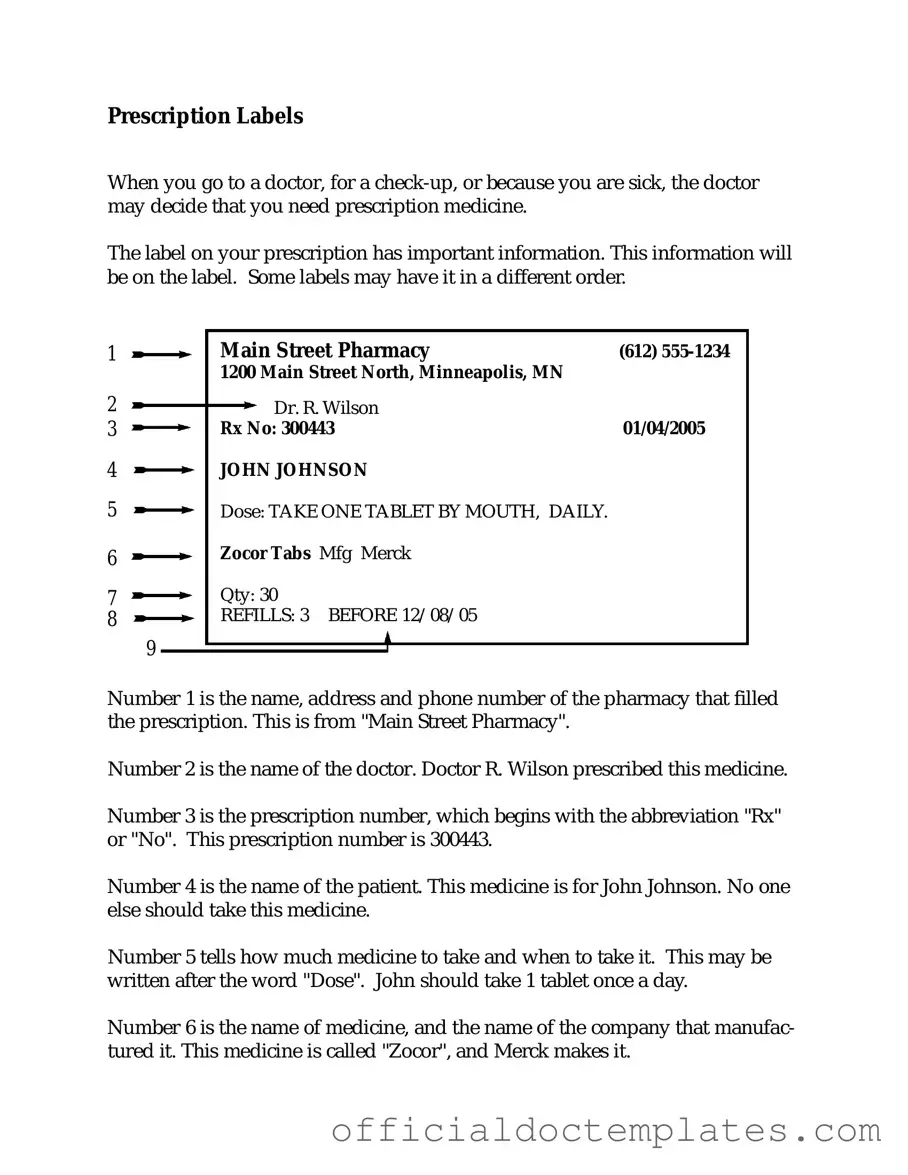 Fill Your Prescription Label Template