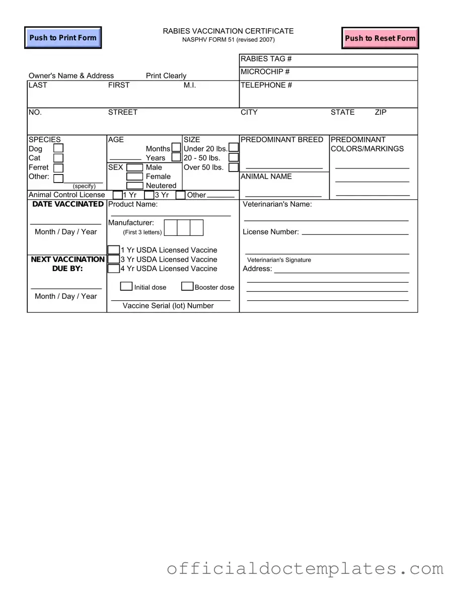 Fill Your Rabies Certificate Template
