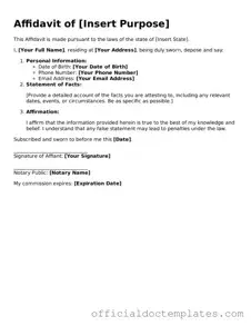 Fillable Affidavit Template
