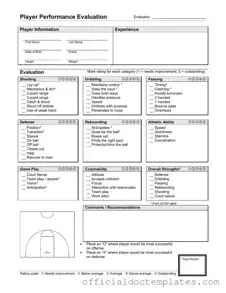 Fill Your Basketball Evaluation Template