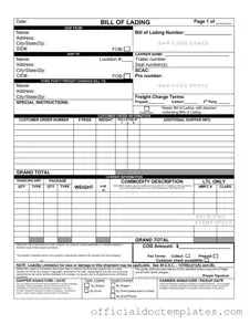 Fill Your Bill of Lading with a Supplement Template