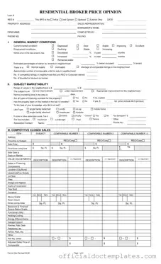 Fill Your Broker Price Opinion Template