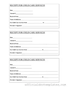 Fill Your Childcare Receipt Template