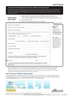 Fill Your Citibank Direct Deposit Template