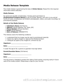 Fillable Media Release Template