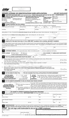 Fill Your Ca Dmv Dl 44 Template