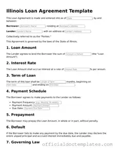 Free Loan Agreement Form for the State of Illinois