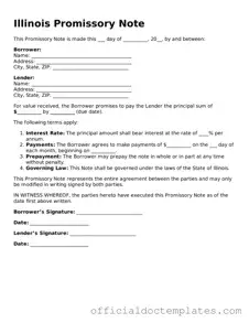 Free Promissory Note Form for the State of Illinois