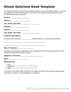 Free Quitclaim Deed Form for the State of Illinois