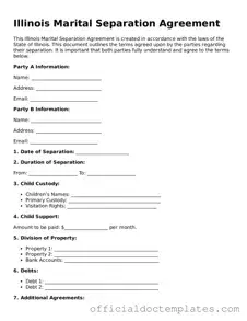 Free Marital Separation Agreement Form for the State of Illinois