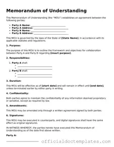 Fillable Memorandum of Understanding Template