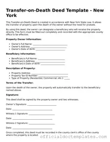Free Transfer-on-Death Deed Form for the State of New York
