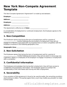 Free Non-compete Agreement Form for the State of New York