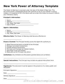 Free Power of Attorney Form for the State of New York