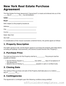 Free Real Estate Purchase Agreement Form for the State of New York