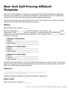 Free Self-Proving Affidavit Form for the State of New York