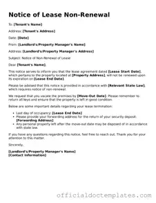 Fillable Notice of Lease Non-Renewal Template