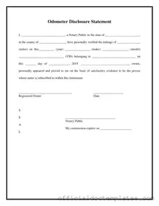 Fill Your Notarized Odometer Statement Template