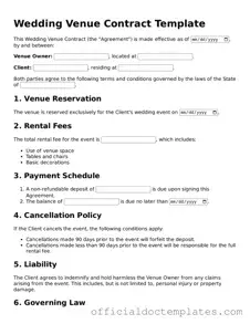 Fillable Wedding Venue Contract Template