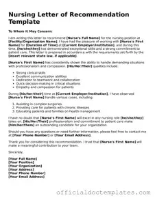 Fillable Nursing Letter of Recommendation Template