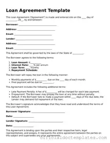 Fillable Loan Agreement Template