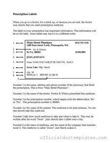 Fill Your Prescription Label Template