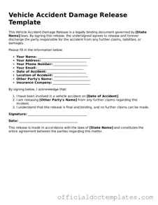 Fillable Vehicle Accident Damage Release Template