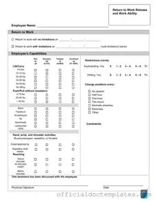 Fill Your Work Release Template