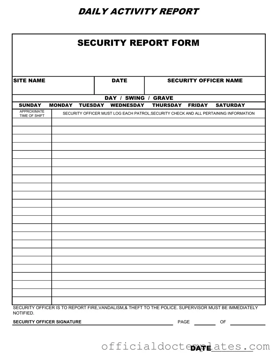 Fill Your Security Guard Daily Report Sample Template
